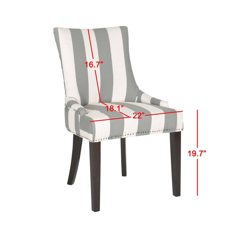 SAFAVIEH Katelyn Grey Dining Chair (Set of 2) - 22" x 24.8" x 36.4" - 22Wx25Dx36H