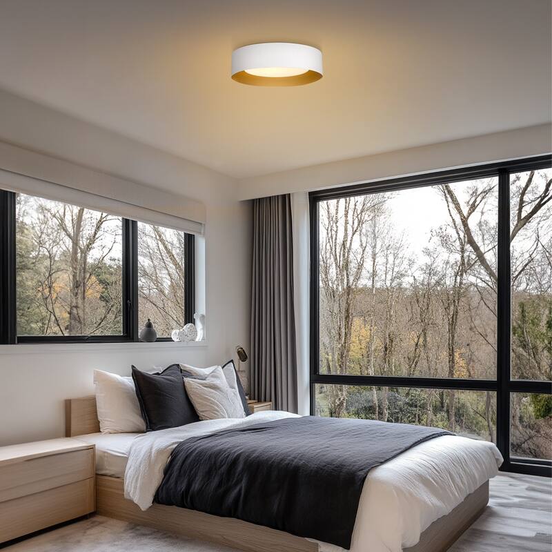 11 Inch/14 Inch / 20 Inch LED Flush Mount Ceiling Light with Frosted Glass Shade