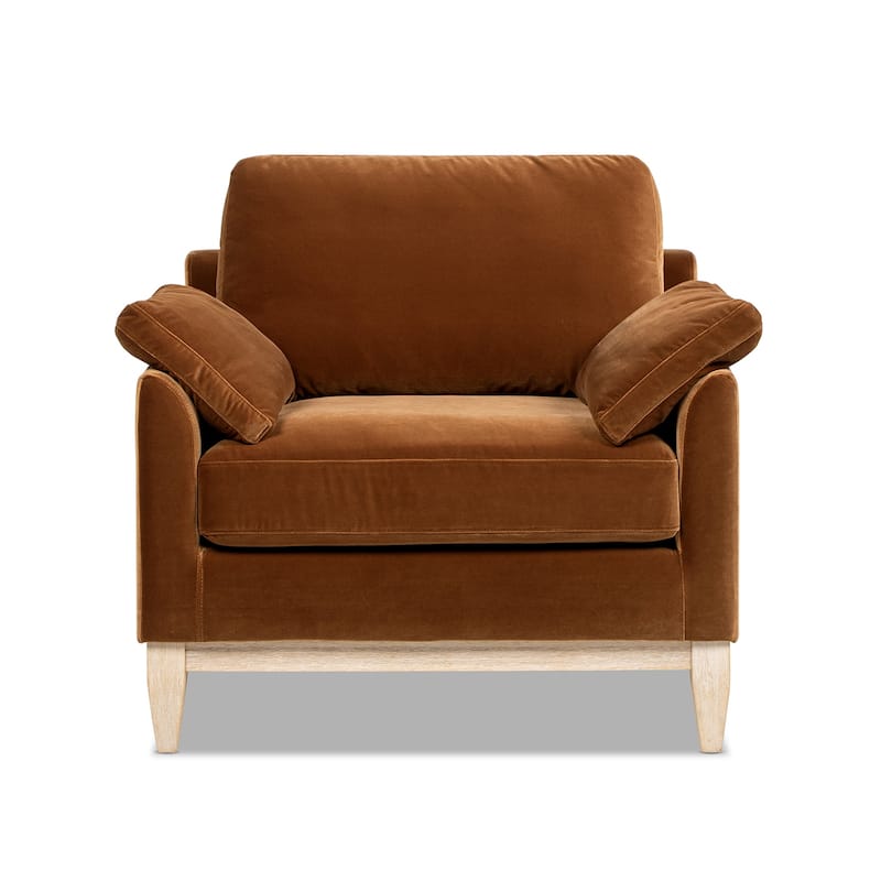 Pasadena 36" Wide Modern Farmhouse Velvet Accent Arm Chair
