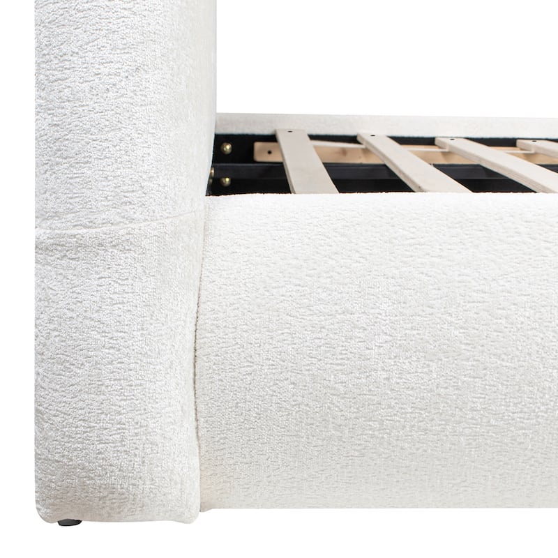 Archie Mid-Century Modern Velvet Upholstered Arched Platform Bed