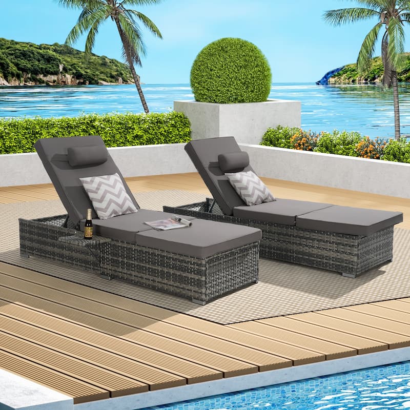 Outdoor Chaise Lounge Chair Set of 2