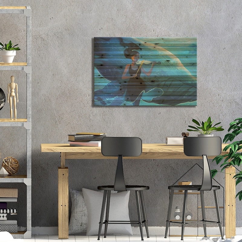Serenade Print On Wood by Geneva B - Multi-Color