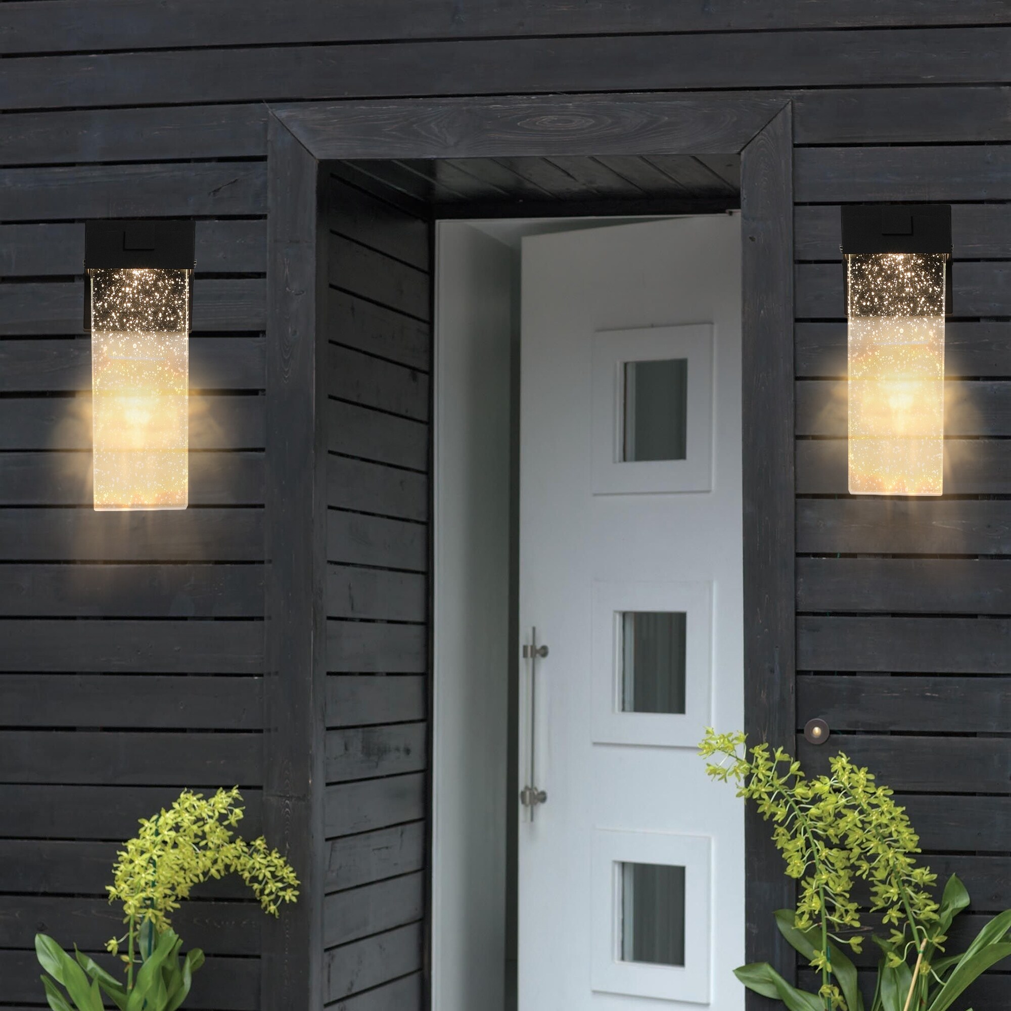2-Pack Weatherproof Outdoor Wall Sconces undefined LED Bubble