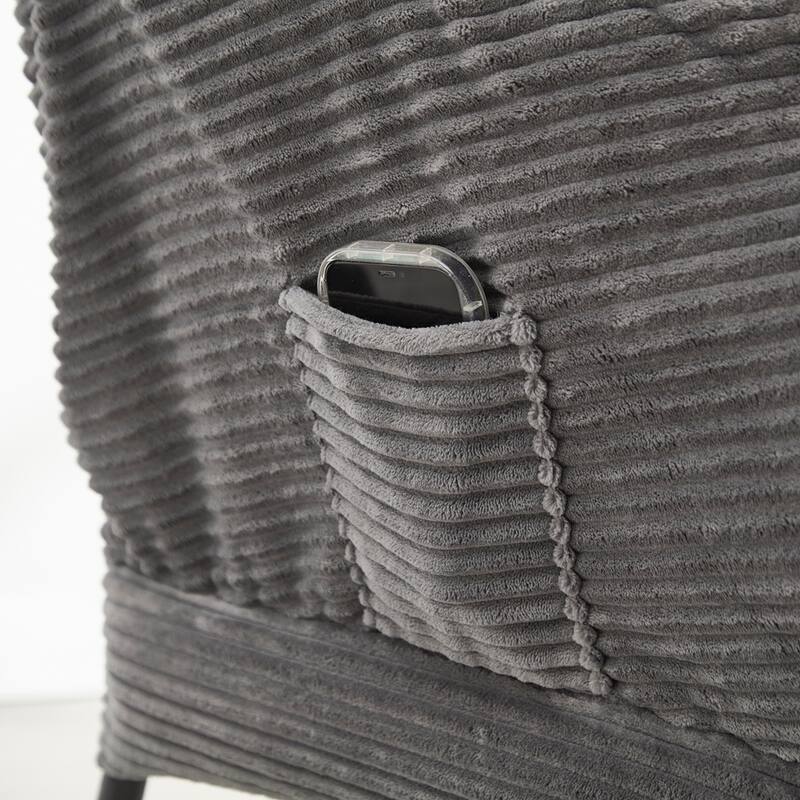 Modern Lounge Accent Chair with Armrests and a Side Pocket