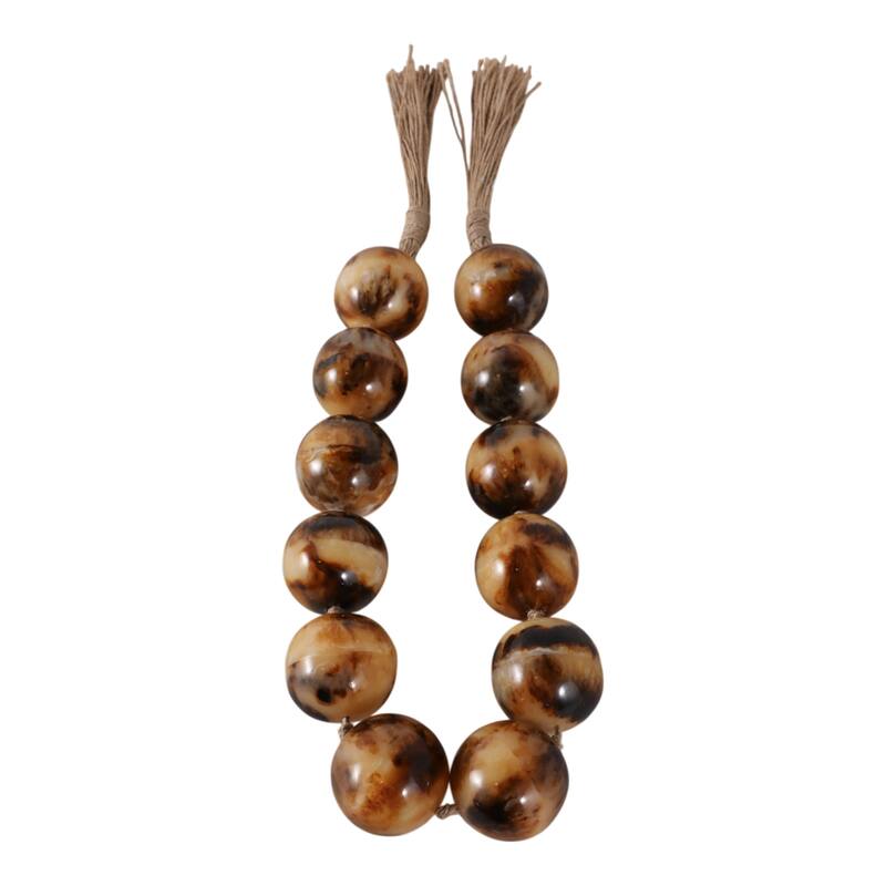 Resin Modern Decorative Beads with Jute Detailing and Textured Accents