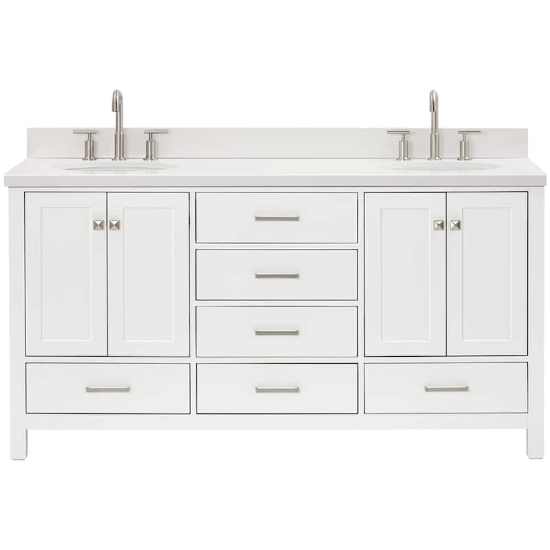 Ariel A067DWQOVO Cambridge 67" Free Standing Double Oval Basin Vanity - White - Colored