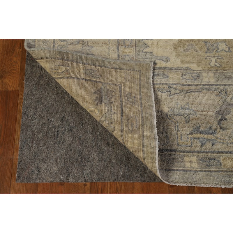 Hand Knotted Oriental 100% Wool Carpet Transitional All-Over Greys & Charcoal Oushak Area Rug - 11' 10'' X 8' 9''