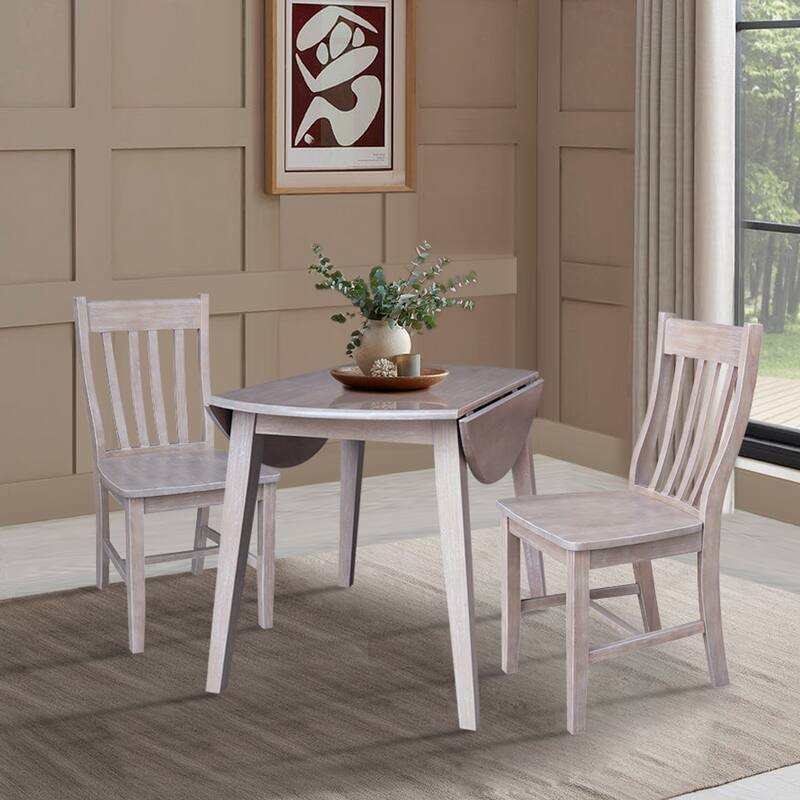 42" Round Dual Drop Leaf Dining Table with Chairs