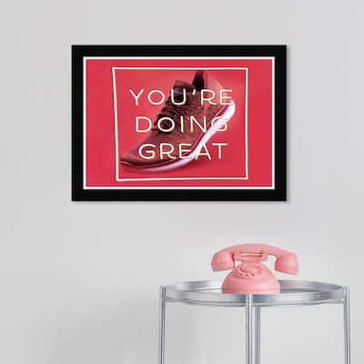 Wynwood Studio Prints Typography and Quotes Doing Great Sneaker Red and Modern & Contemporary Wall Art Canvas Print