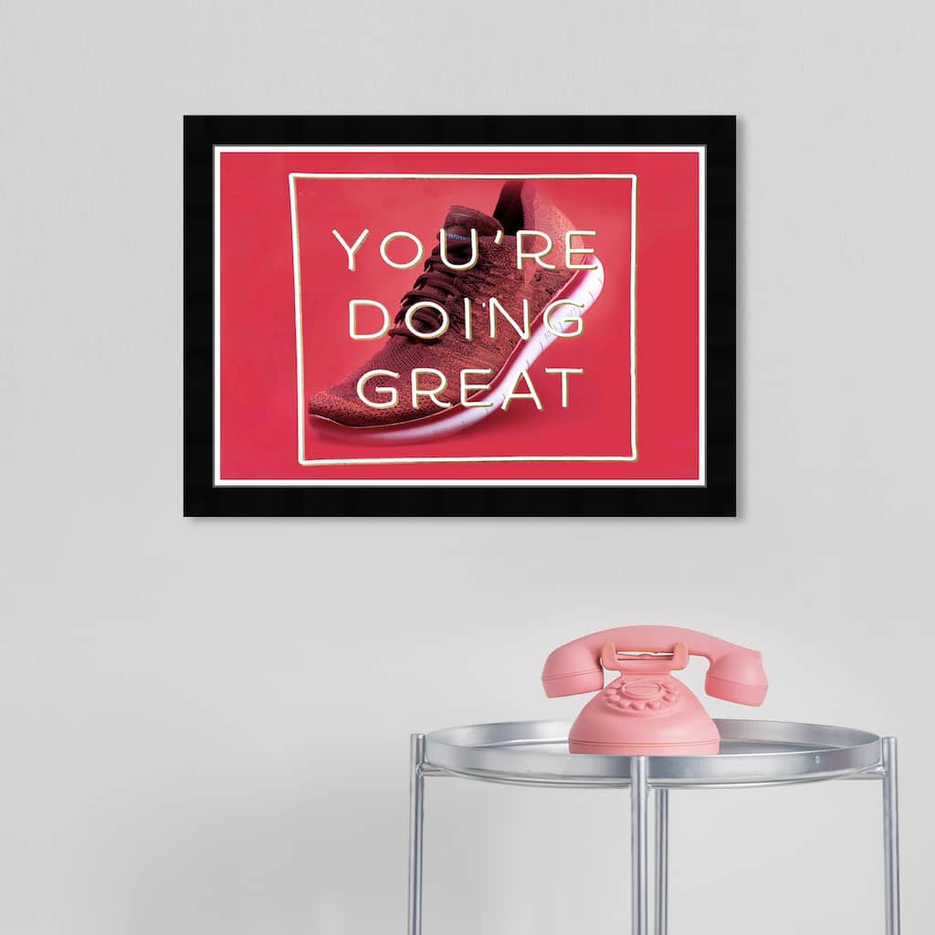 Wynwood Studio Prints Typography and Quotes Doing Great Sneaker Red and Modern & Contemporary Wall Art Canvas Print