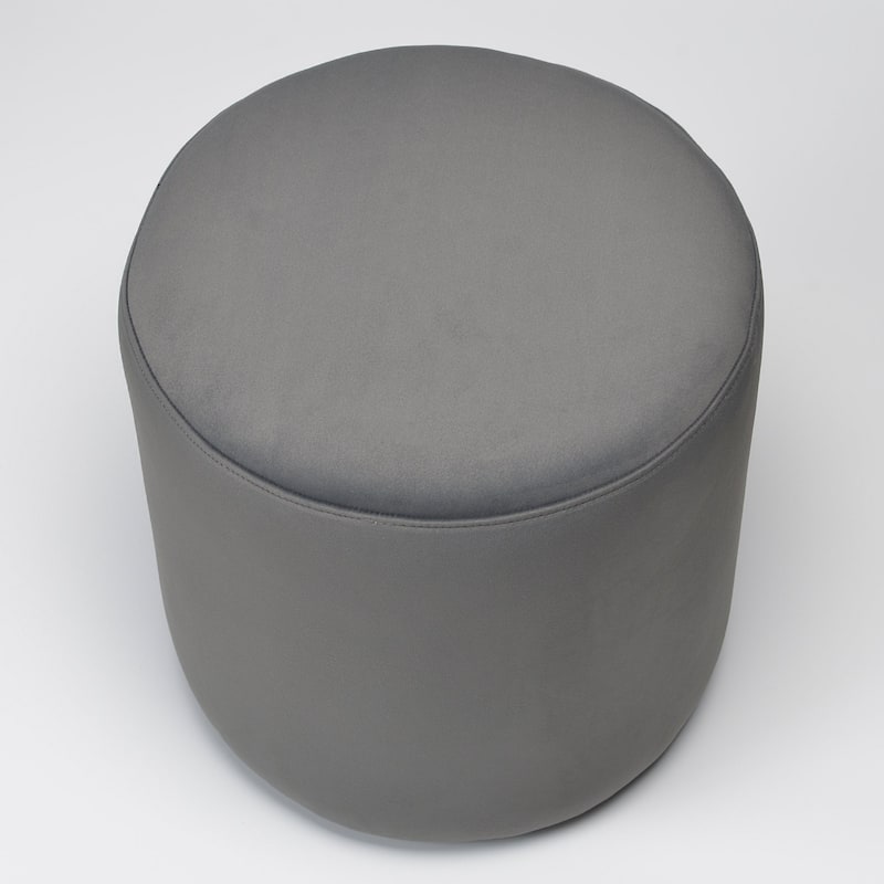 KINWELL Round Upholstered Pouf Ottoman Footrest