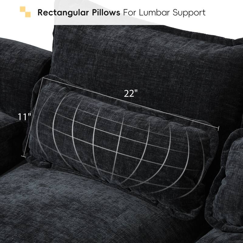 Merax Modern U-shaped Sectional Sofa with Waist Pillows, and Chaise Lounge