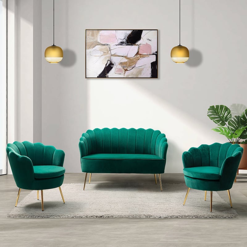 Xabier 52 in. 3 Piece Living Room Set by HULALA HOME - GREEN