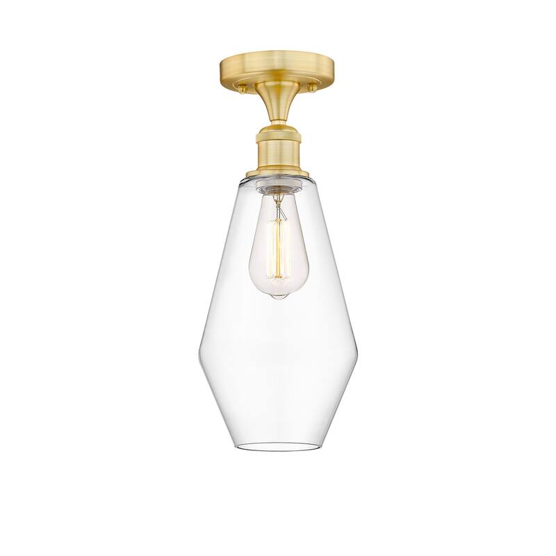 Innovations Lighting Cindyrella - 1 Light 7" Semi-Flush Mount - Clear/Satin Gold