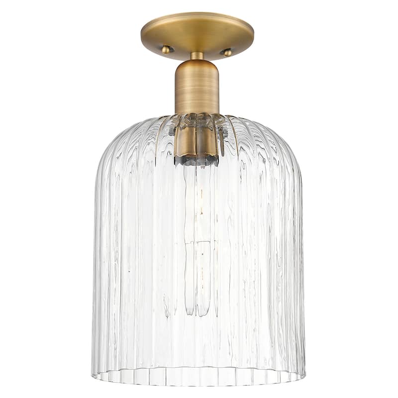 Innovations Lighting 716-1C-G559-8CL Bridal Veil 8" Wide Semi-Flush - Brushed Brass