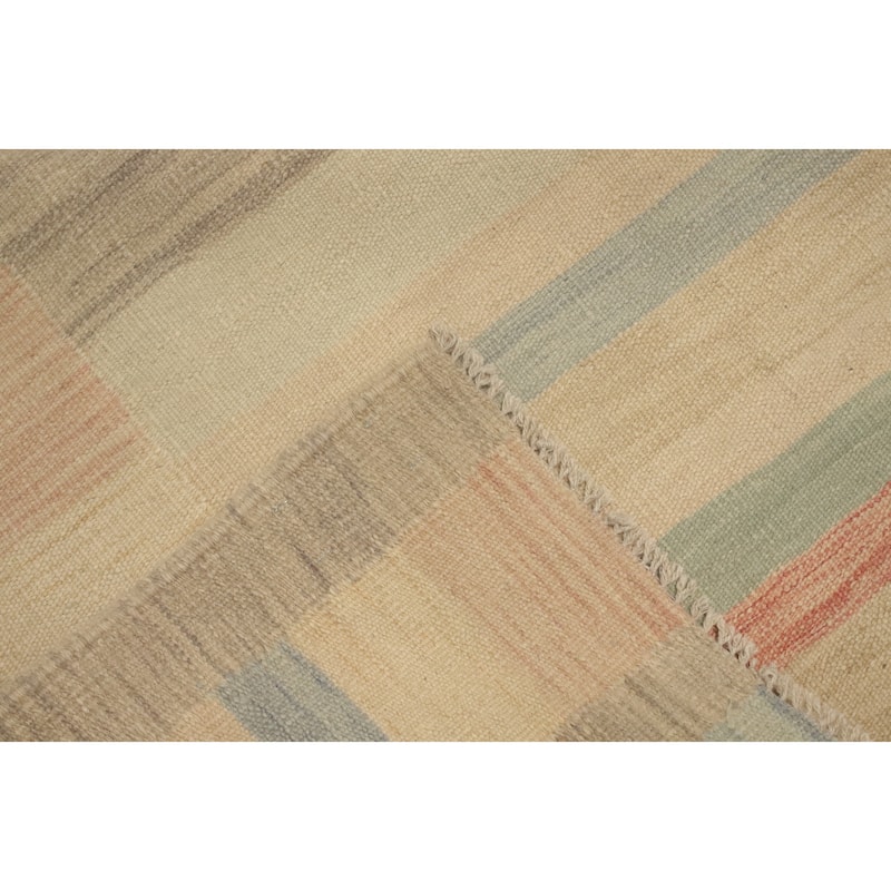 Hand Woven Oriental 100% Wool Carpet Southwestern Tribal Multi-Colored Kilim Area Rug - 6' 9'' X 5' 0''