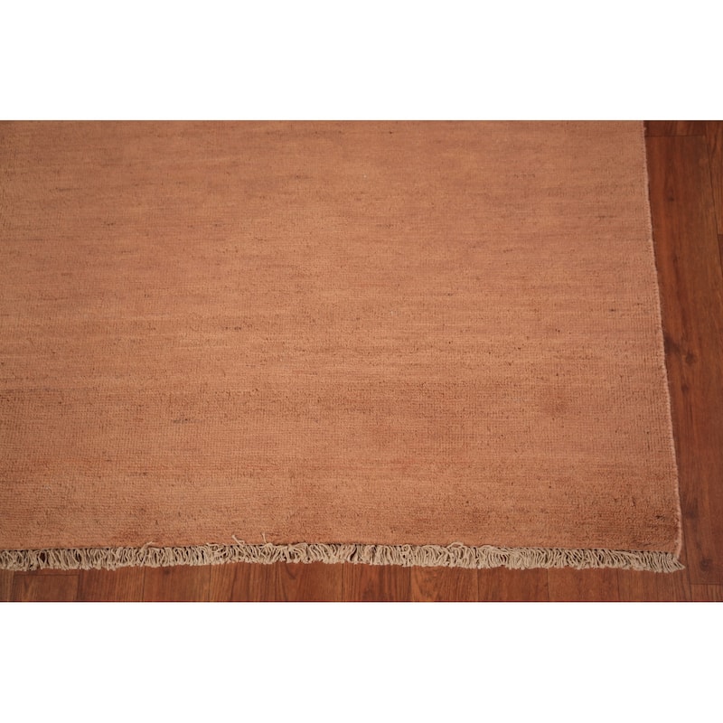 Modern Solid Gabbeh Oriental Area Rug Handmade Wool Carpet - 6'3" x 9'7"