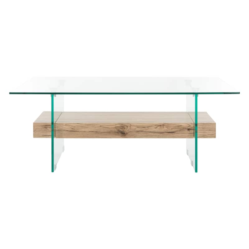 SAFAVIEH Kayley Modern Glass Coffee Table - 43.3" x 23.6" x 16.5"