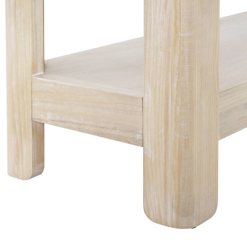 Mirod Modern Farmhouse Console Table,Elegant Minimalist Design with Premium Wood Veneer and Rounded Corners