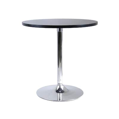 29.5" Black Round Spectrum Dining Table with Metal Leg