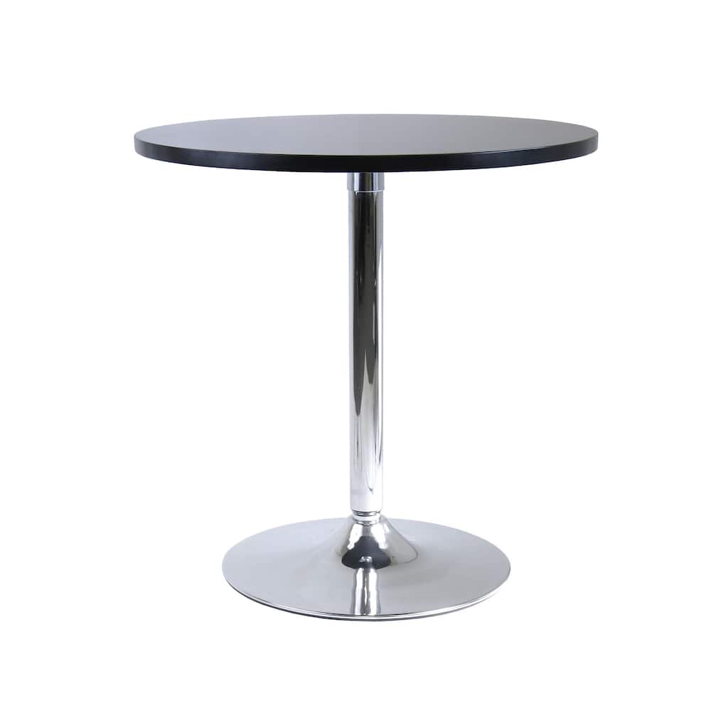 29.5" Black Round Spectrum Dining Table with Metal Leg