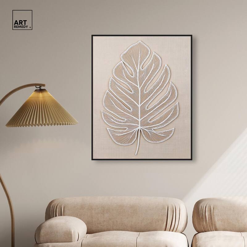 Linen Leaf II Canvas by Art Remedy