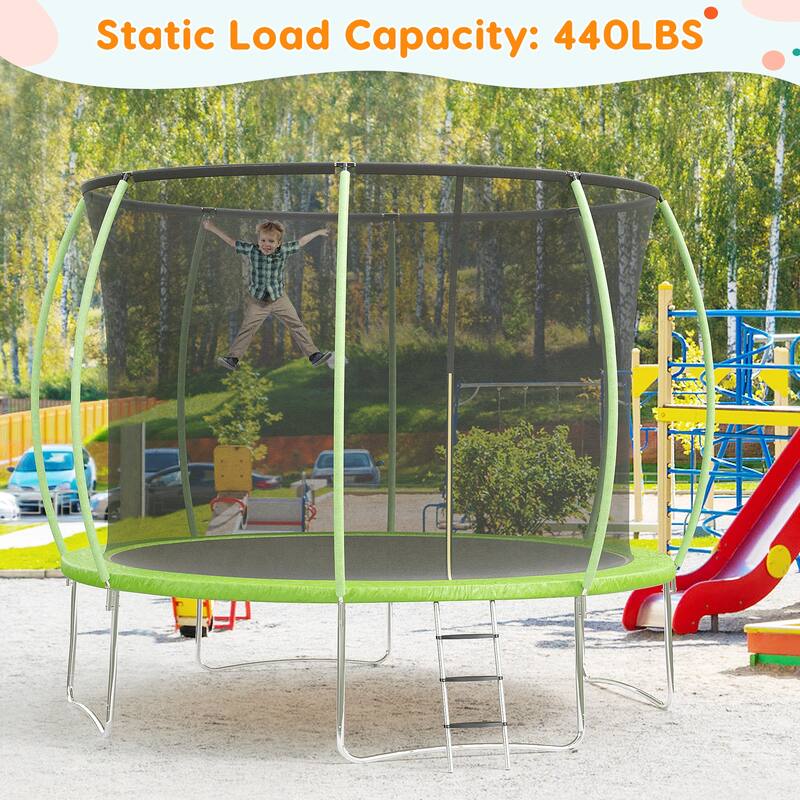 Trampolines for Kids Adults with Enclosure Ladder for Outdoor Jump