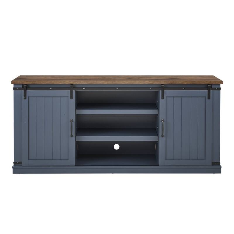 68 inch Rustic Barn Door TV Stand for TVs up to 75 Inches
