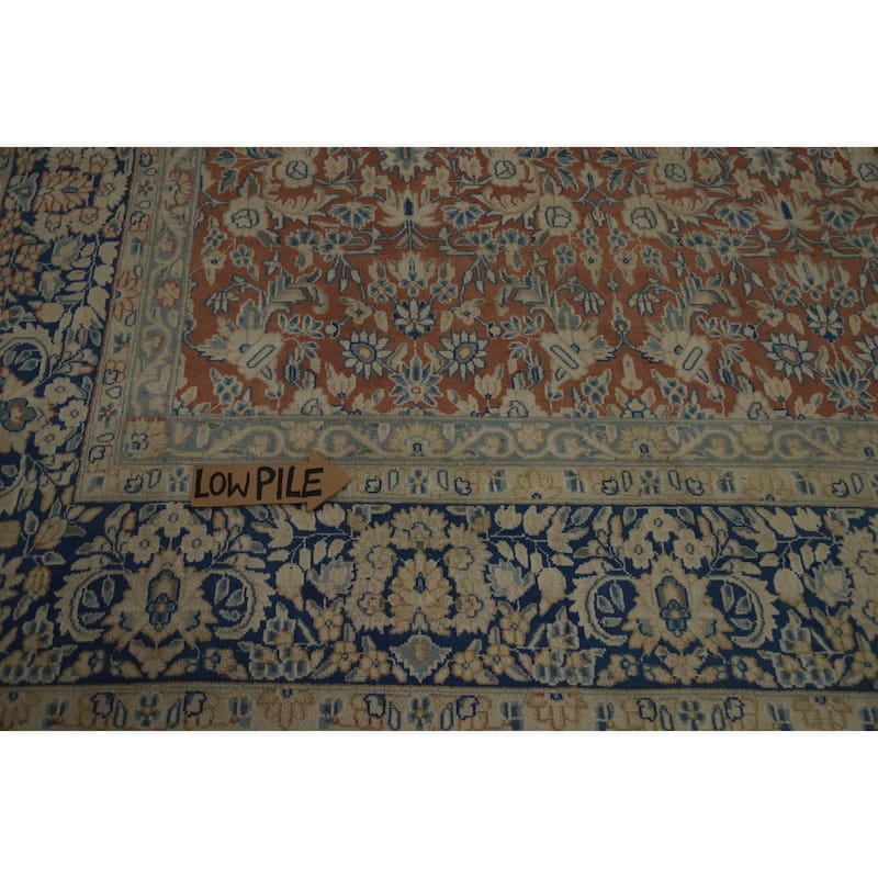 Hand Knotted Oriental 100% Wool Carpet Traditional All-Over Oranges & Rust Kerman Area Rug - 12' 7'' X 9' 6''