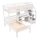 preview thumbnail 11 of 17, Elegant Style Twin Size Loft Bed with a Stand-alone Bed, Storage Staircase, Desk, Shelves and Drawers, Solid Construction, White