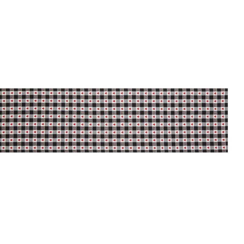 Hearts Dobby Check Table Runner 14x108