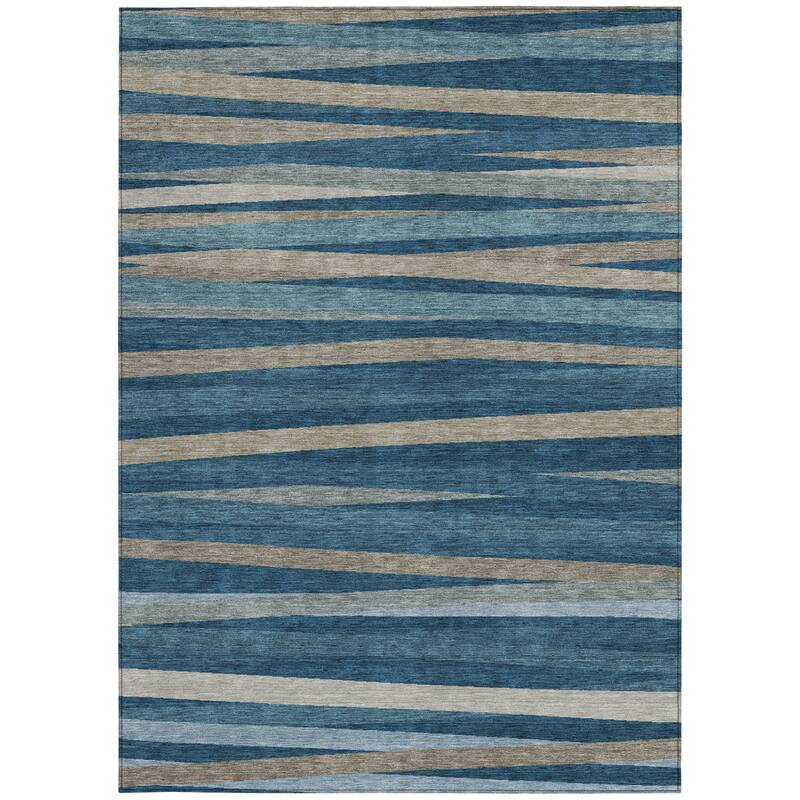 HomeRoots Striped Transitional Rectangle Outdoor Rug