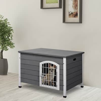Wooden Decorative Dog Cage Dog Kennel with Lock Small Dog House with Openable Top Removable Bottom Dog Room