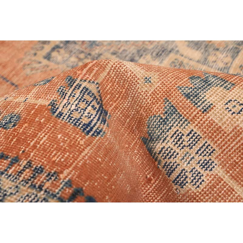 ECARPETGALLERY Hand-knotted Antalya Vintage Copper Wool Rug - 4'6 x 6'0