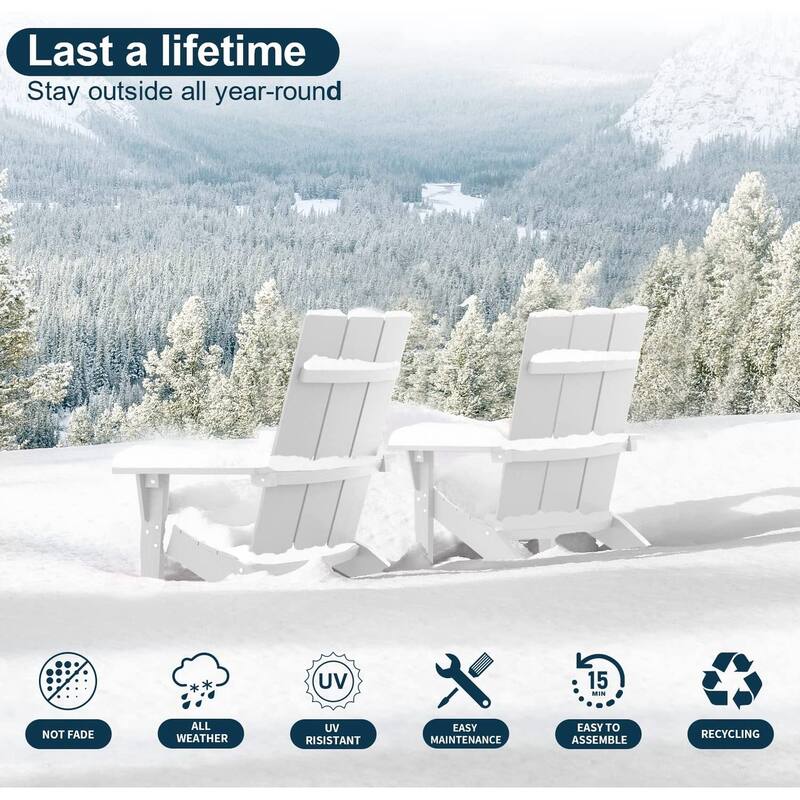 WINSOON Adirondack Chair Weather Resistant with Cup Holder