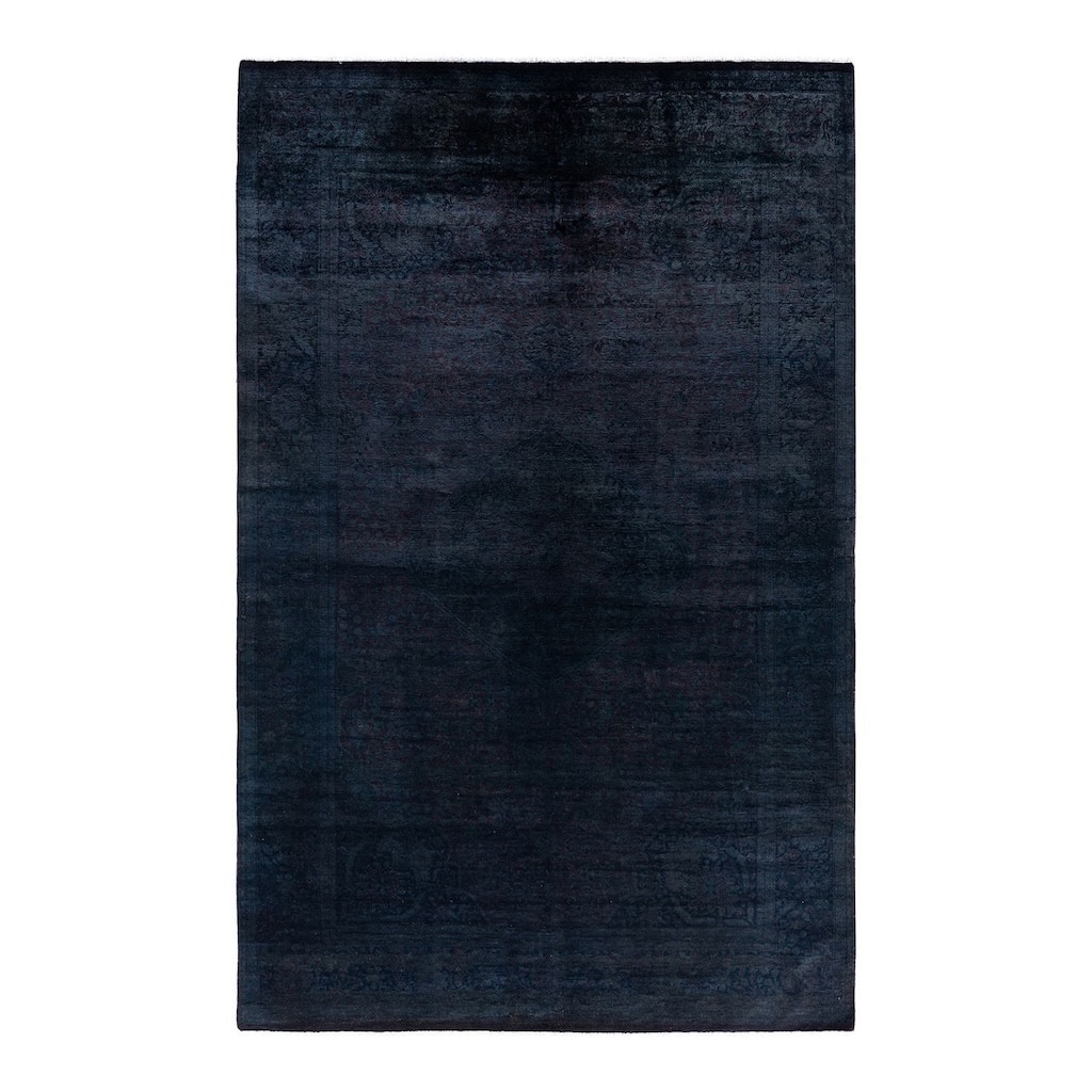 Overdyed, One-of-a-Kind Hand-Knotted Area Rug - Black - 6' 4" x 9' 1"