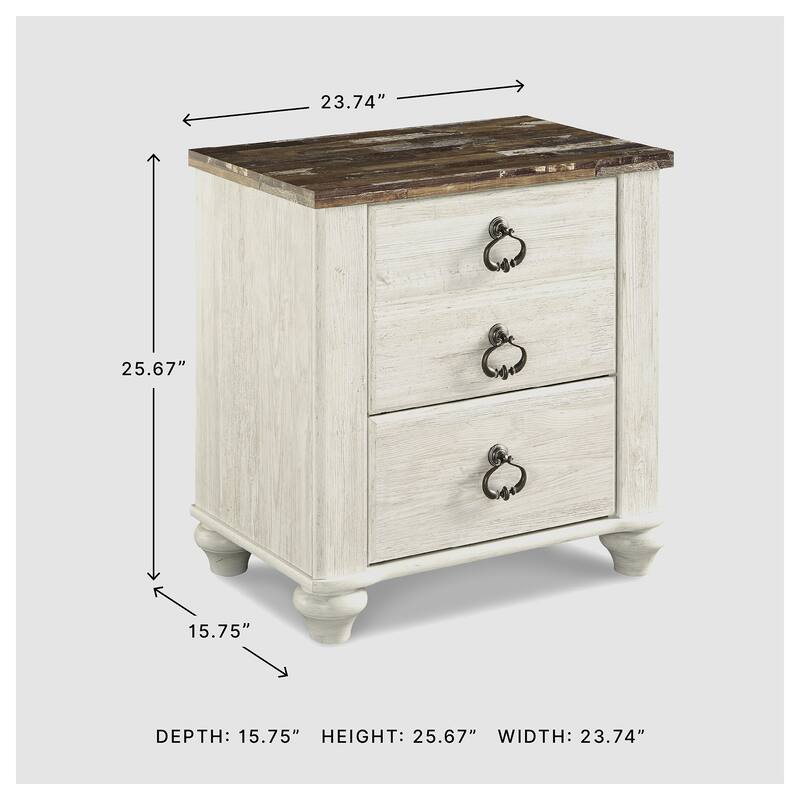 Signature Design by Ashley Willowton Two Drawer Nightstand