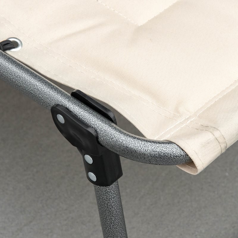 Patio Padded Folding Chaise Lounge Chair, Outdoor 6-Level Reclining Camping Tanning Chair with Headrest