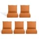 preview thumbnail 70 of 103, Pocassy 22"x24"x6" Thick Cushions Pillows Indoor & Outdoor Cushion 5 Set Seat & Back Cushion - Orange Cushion