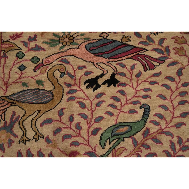 Hand Knotted Oriental 100% Wool Carpet Traditional All-Over Brown Ziegler Area Rug - 15' 7'' X 8' 2''