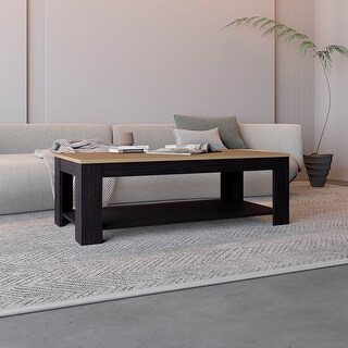Cecil Coffee Table Open Storage Shelf Modern Design - Bed Bath & Beyond ...