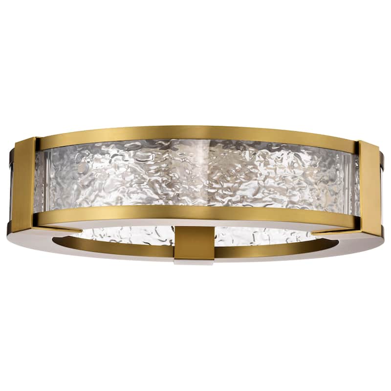 Darrow - 13 Inch LED Flush Mount - Vintage Brass - Acrylic Panels - Vintage Brass