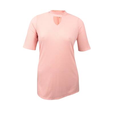 NY Collection Women's Plus Size Mock-Neck Keyhole Top