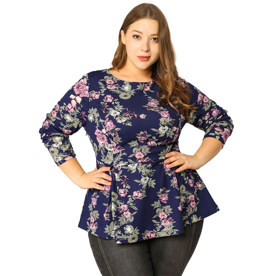 plus size long peplum top