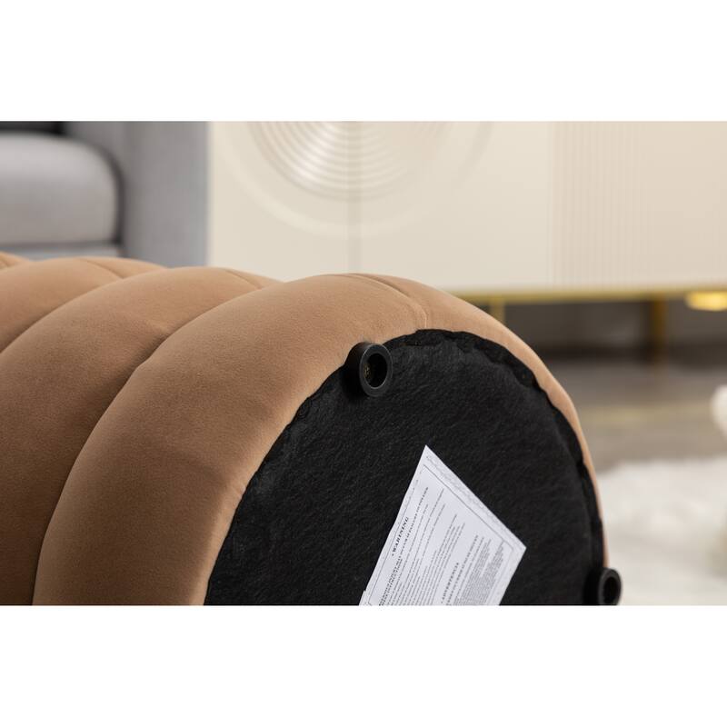Velvet Round Footrest Ottoman