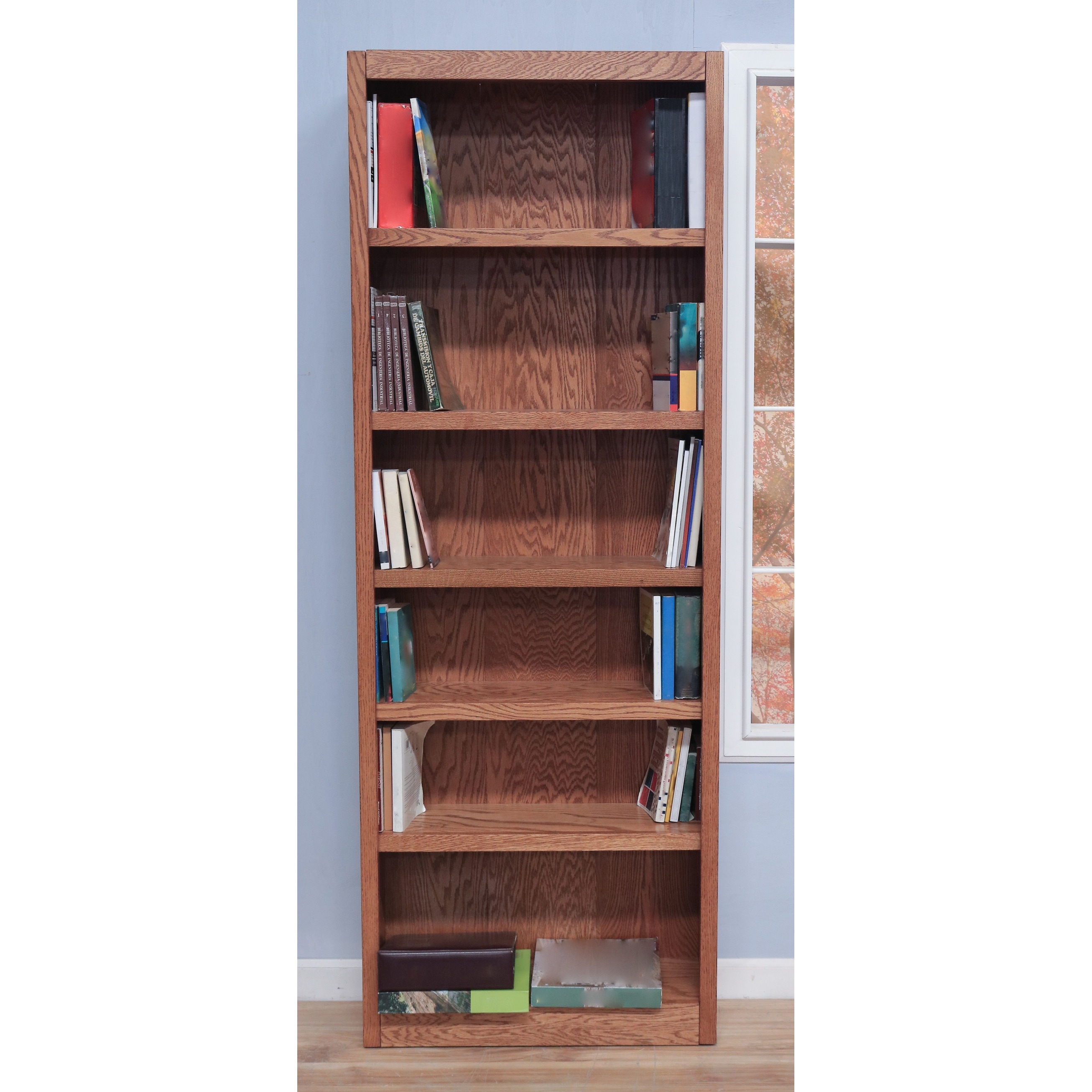 Concepts in Wood 6 Shelf Wood Bookcase, 84 inch Tall - On Sale