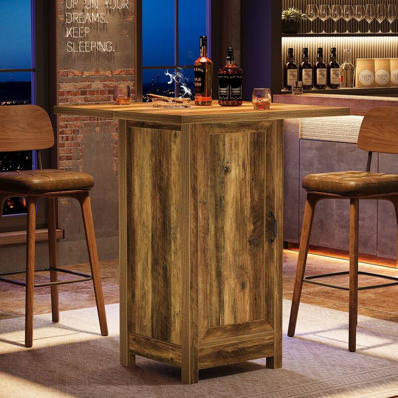 Bar Table with Closed Door, 31.5-Inch Square Cocktail Pub Table