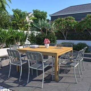 Amazonia Teak Dinsher 9pc Outdoor Patio Dining Set