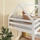 preview thumbnail 24 of 48, Twin over Twin Rubber Wood Floor Bunk Bed, with ladder,Guardrails,House-Shaped-Bunk Bed