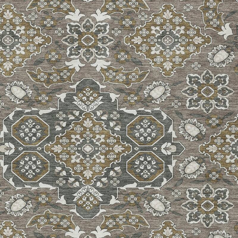 HomeRoots Medallion Traditional Rectangle Outdoor Rug